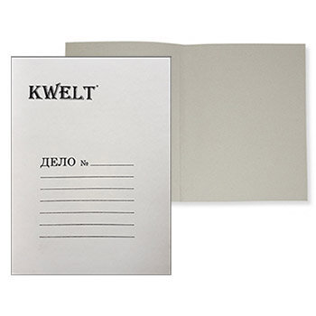 Обложка картонная Дело " KWELT " А4 380г/м2 немелованная, белая
