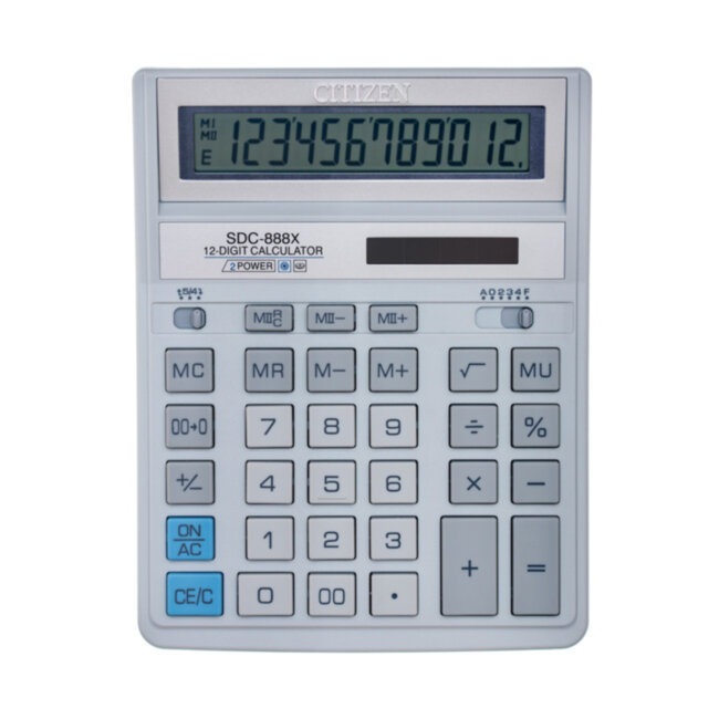 Калькулятор настольный Citizen SDC-888XWH, 12 разрядов, двойное питание, 158*203*31мм, белый Калькулятор настольный Citizen SDC-888XWH, 12 разрядов, двойное питание, 158*203*31мм, белый