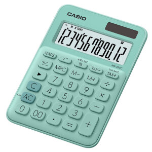 Калькулятор 12 разр. CASIO MS-20UC-GN-S-EC настольный, зеленый