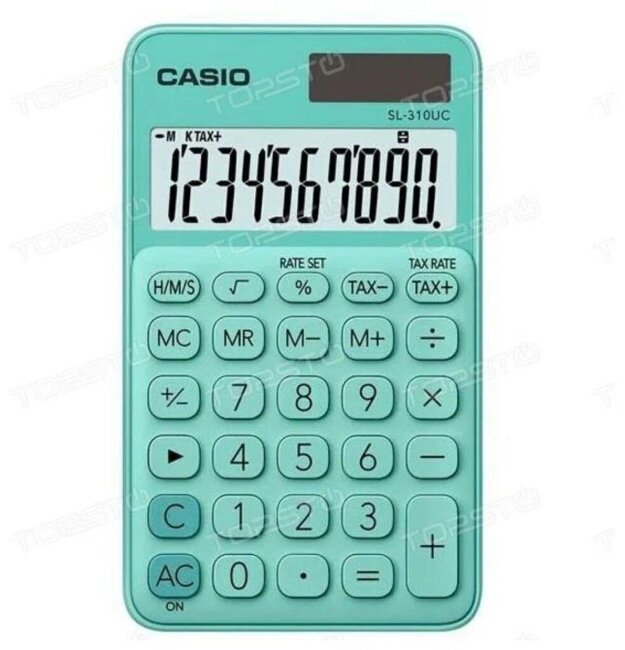 Калькулятор 12 разр. CASIO MS-20UC-GN-S-EC настольный, зеленый