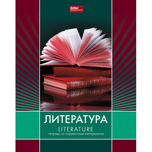 Тетрадь предметная А5 Литература, "Line" VK, 48л, линия, тиснение, скругл.углы