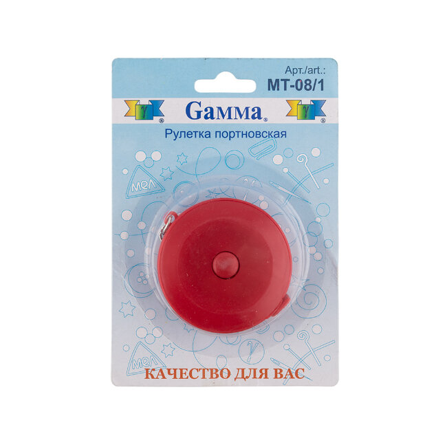 "Gamma" MT-08/1 Рулетка пластик 150 см х 0.7 см в блистере "Gamma" MT-08/1 Рулетка пластик 150 см х 0.7 см в блистере